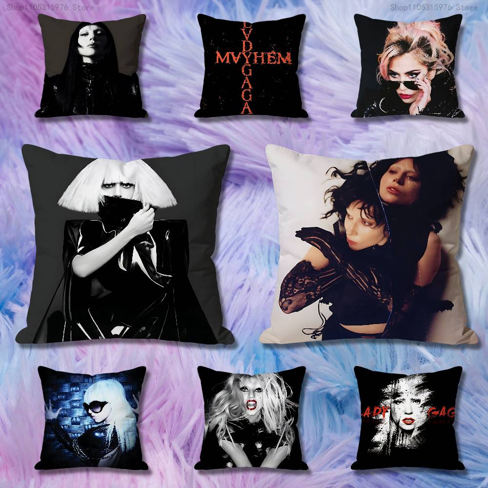 Home Textiles Là Gì - L-Lady G-Gaga MAYHEM さまざまなサイズの正方形枕カバー 車用 ホームベッドルーム装飾