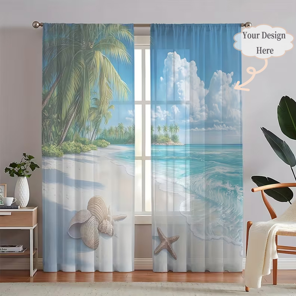 カスタム2Dフラット2枚組シアーカーテン、お好みのデザイン/ - Home Textiles & Furnishings のレビューと価格