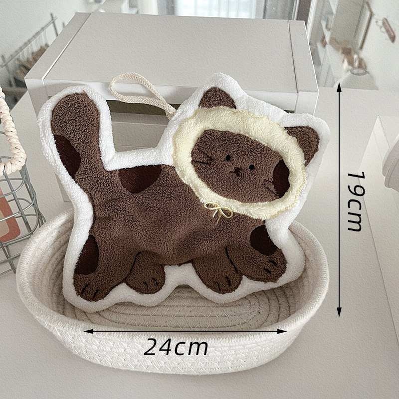創造性あふれるかわいい猫の形をしたハンギングハンドタオル、バ - Home Textiles & Furnishings のレビューと価格