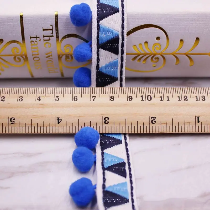Pompomsレーストリムボールリボン生地、パールフリンジ、 - Home Ec Textiles のレビューと価格